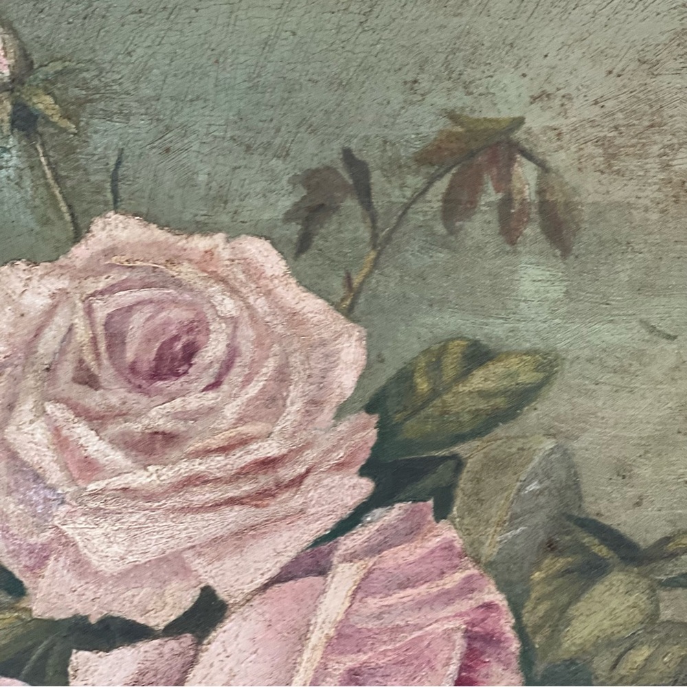 Stunning Antique Roses Oil Painting shabby Roses Still Life - Picture 5 of 14